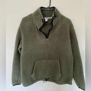 PINK quarter zip fleece hoodie size S